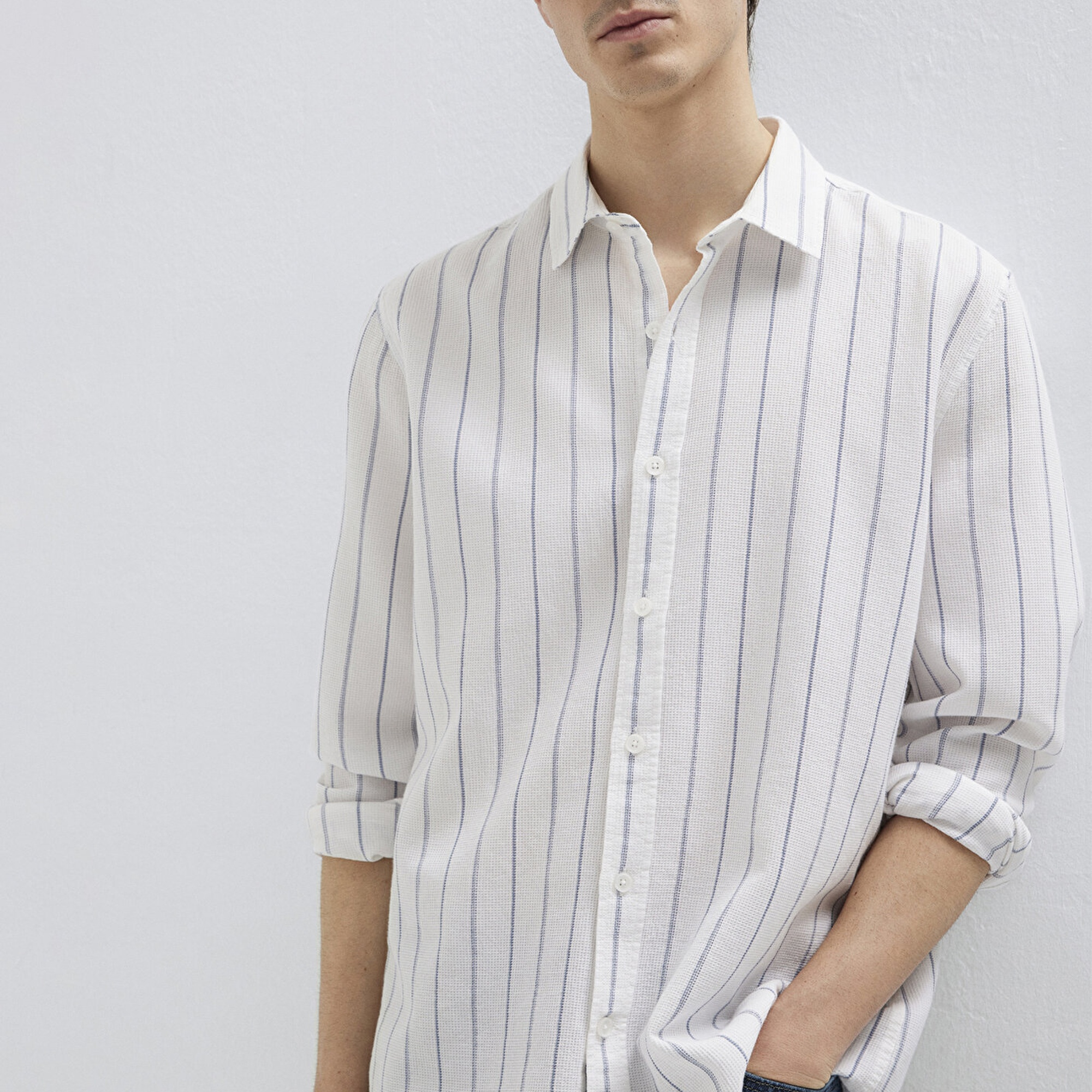 Mavi Çizgili Gömlek Regular Fit / Normal Kesim 0211384-86702