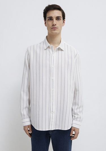  Mavi Çizgili Gömlek Regular Fit / Normal Kesim 0211384-86702