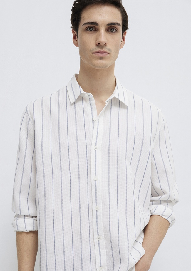  Mavi Çizgili Gömlek Regular Fit / Normal Kesim 0211384-86702