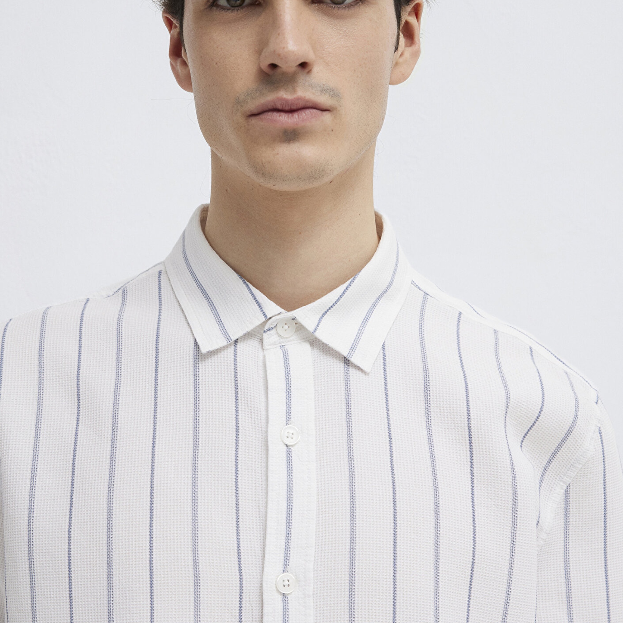 Mavi Çizgili Gömlek Regular Fit / Normal Kesim 0211384-86702