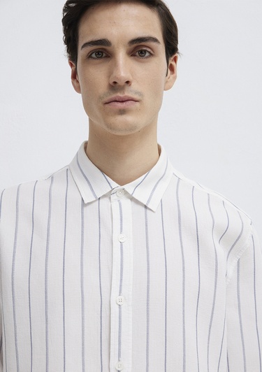  Mavi Çizgili Gömlek Regular Fit / Normal Kesim 0211384-86702