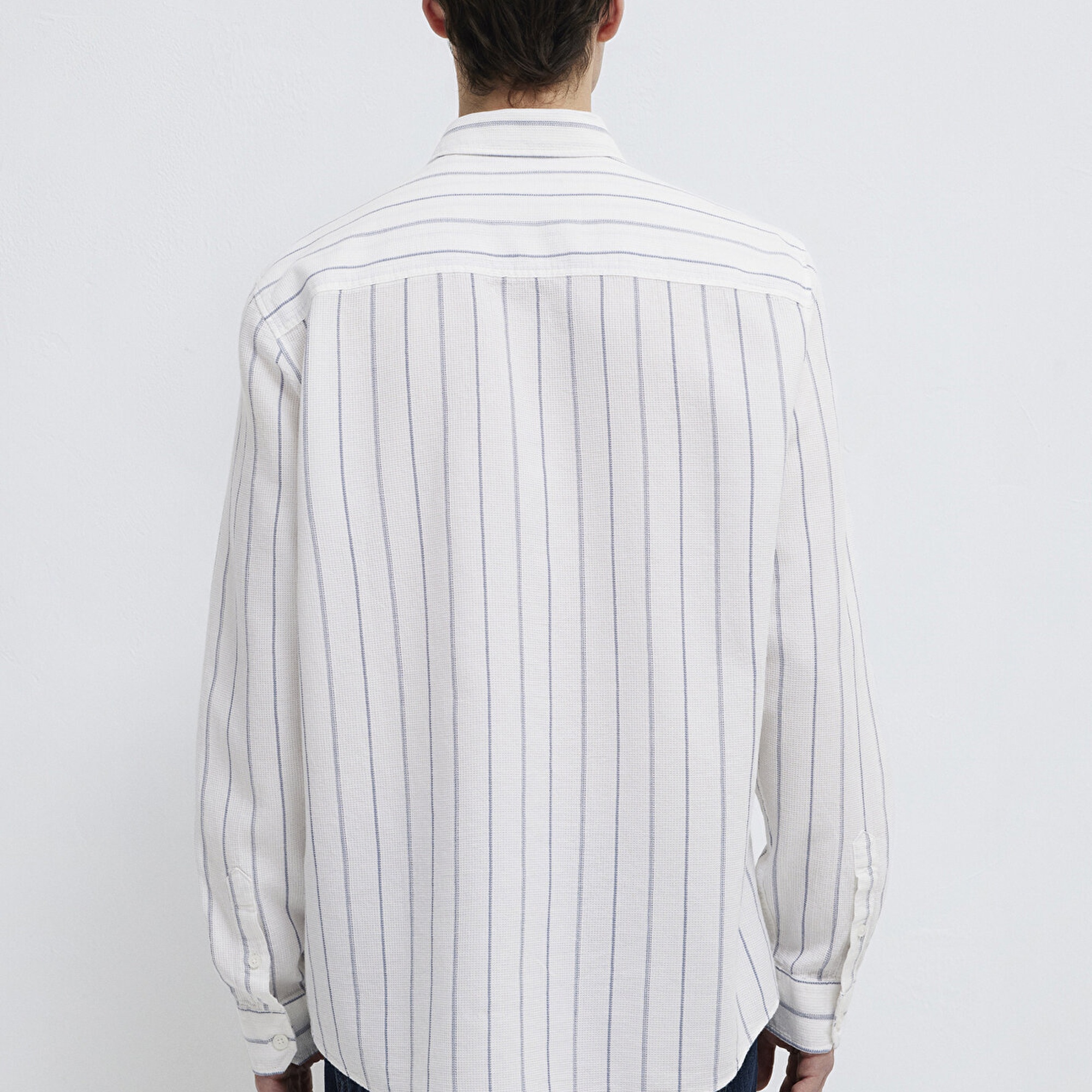 Mavi Çizgili Gömlek Regular Fit / Normal Kesim 0211384-86702