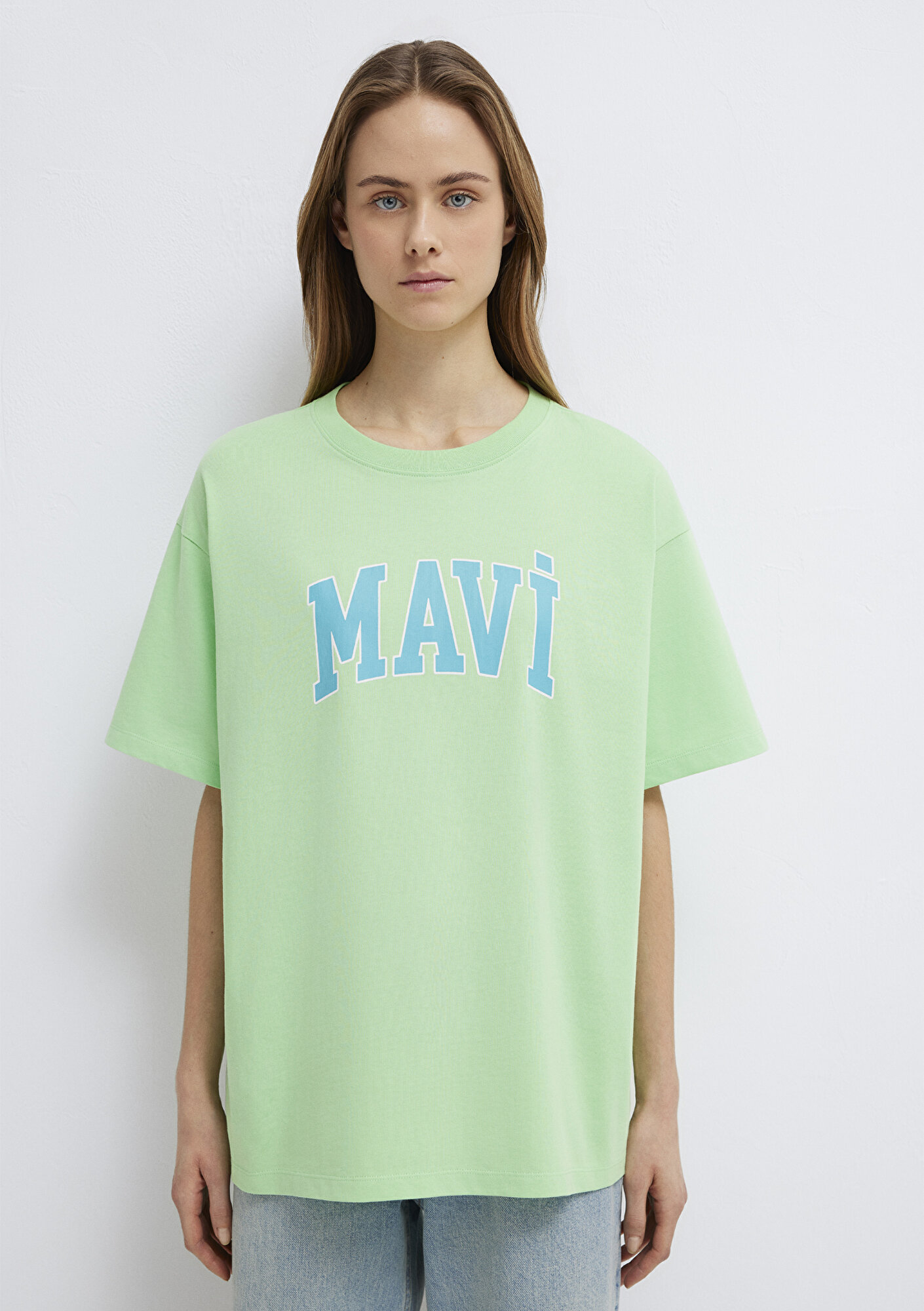 Mavi Mavi Baskılı Yeşil Tişört Oversize / Geniş Kesim 1600843-71721