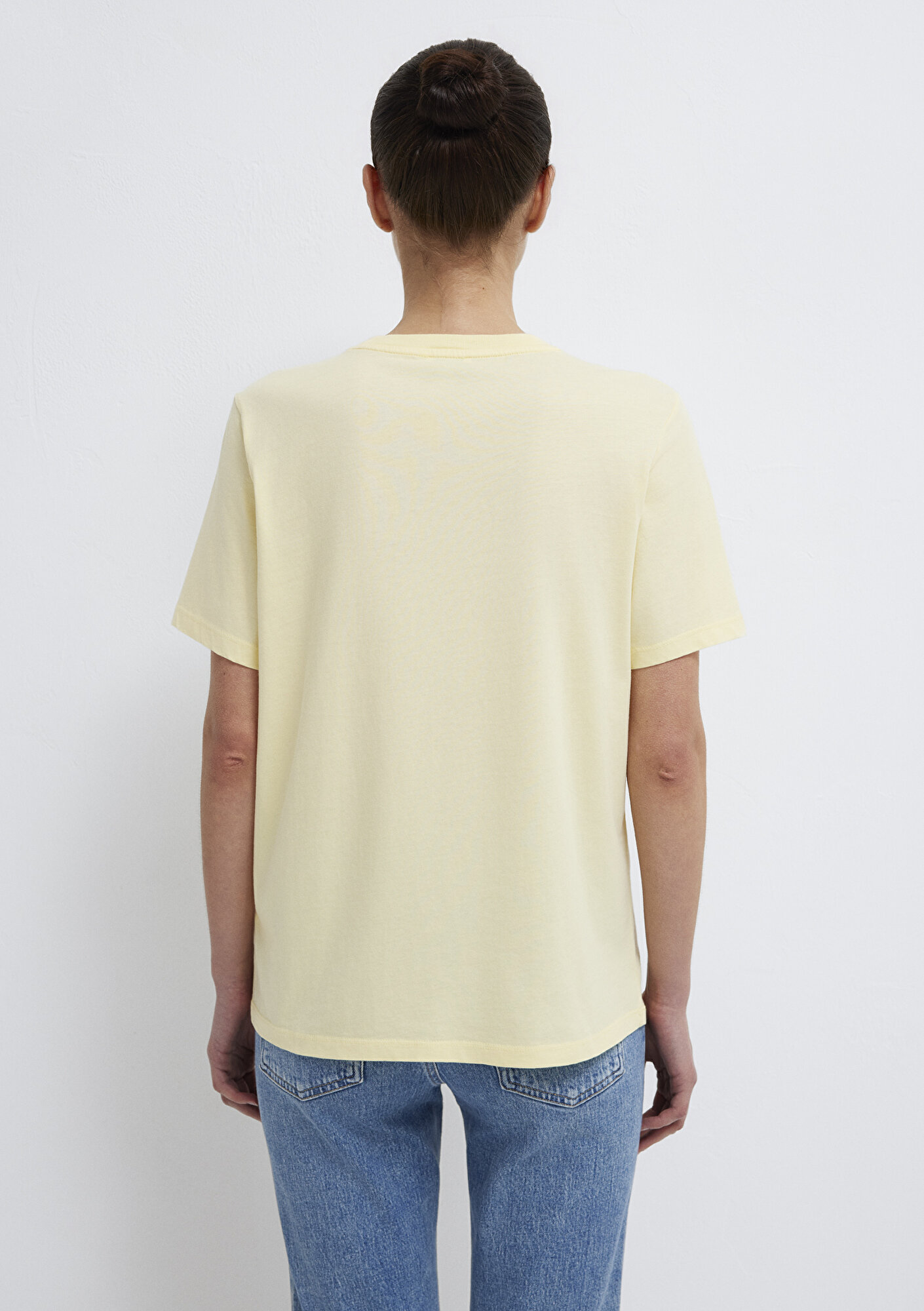  Mavi Mavi Logo Baskılı Sarı Tişört Regular Fit / Normal Kesim 1611594-71305