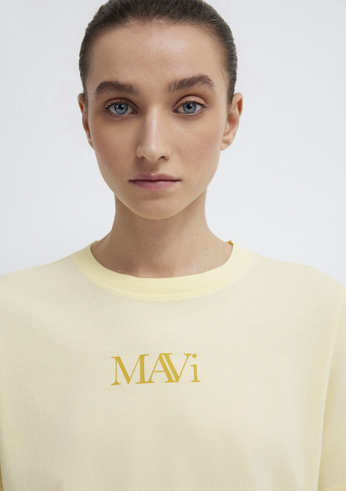  Mavi Mavi Logo Baskılı Sarı Tişört Regular Fit / Normal Kesim 1611594-71305