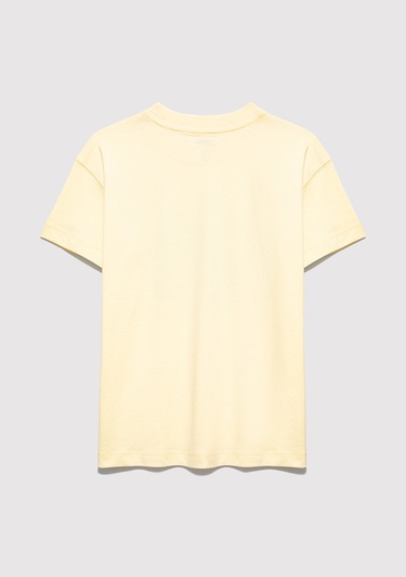  Mavi MJ Logo Baskılı Sarı Tişört Loose Fit / Bol Rahat Kesim 7610431-89143