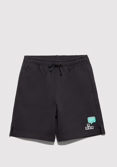  Mavi Level Up Baskılı Antrasit Şort 6410016-70087