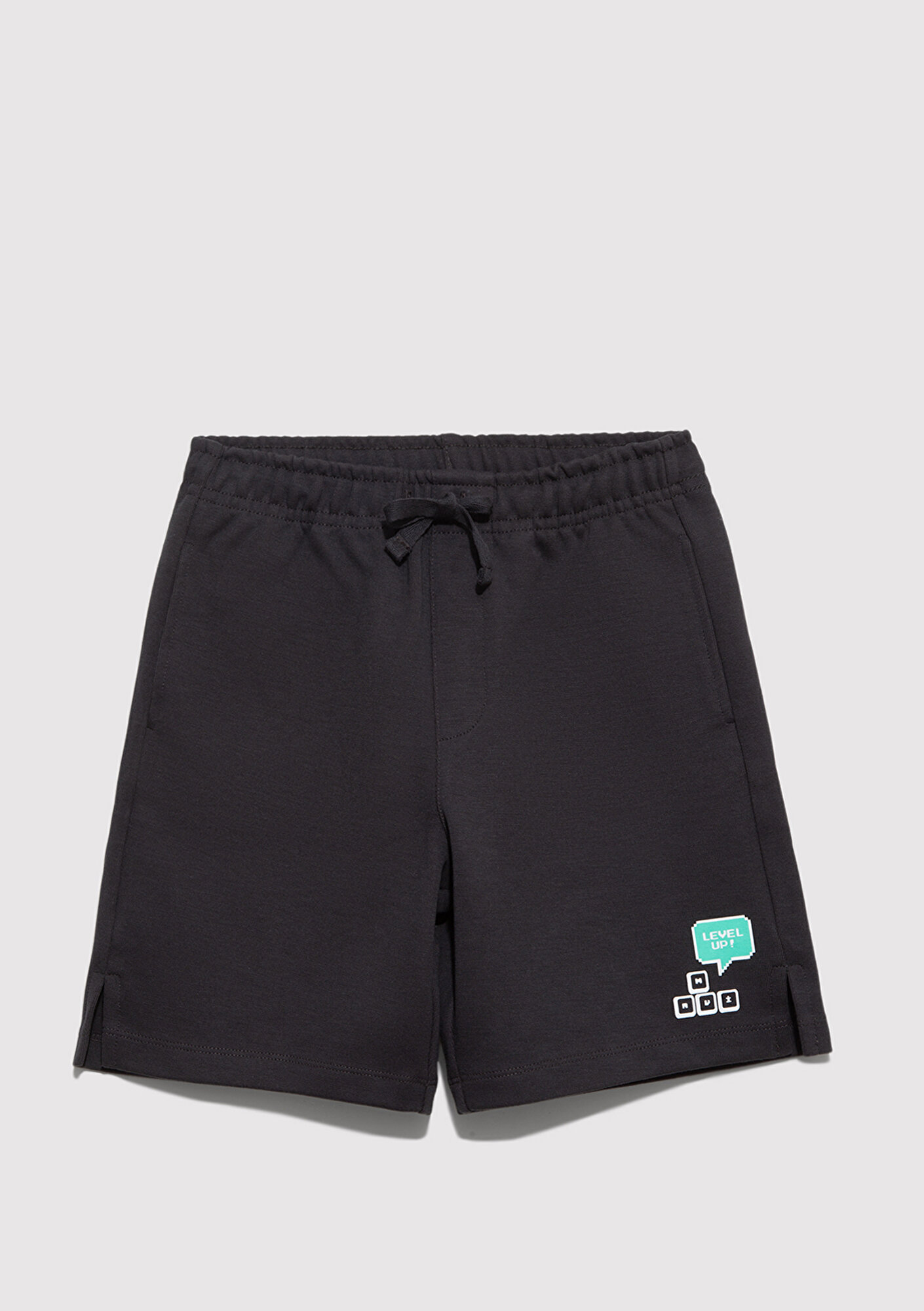  Mavi Level Up Baskılı Antrasit Şort 6410016-70087