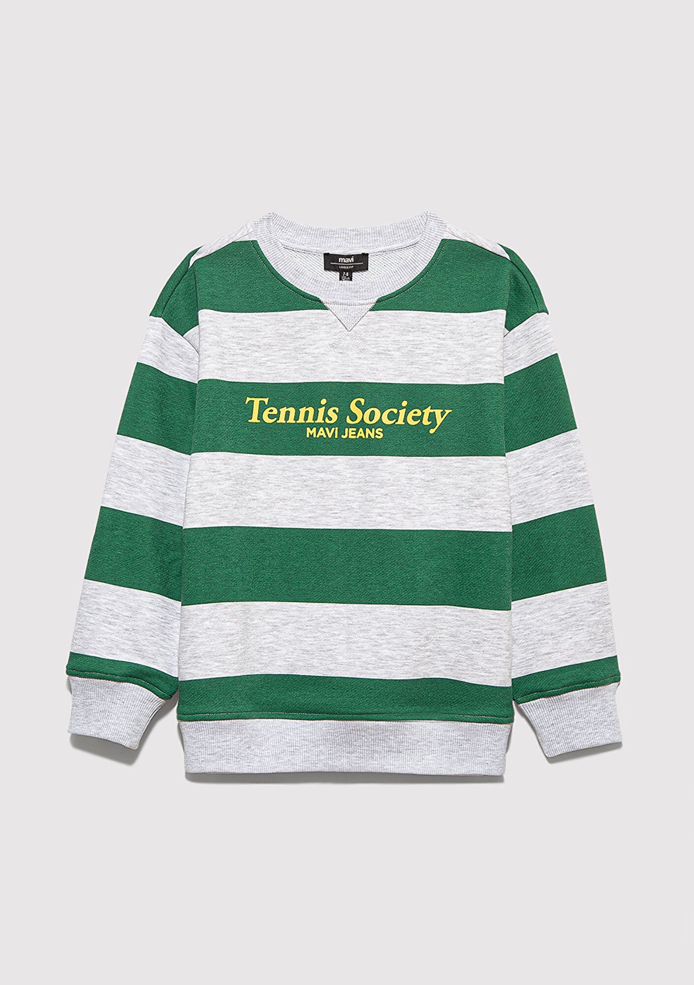  Mavi Çizgili Baskılı Yeşil Sweatshirt 6S10170-71697