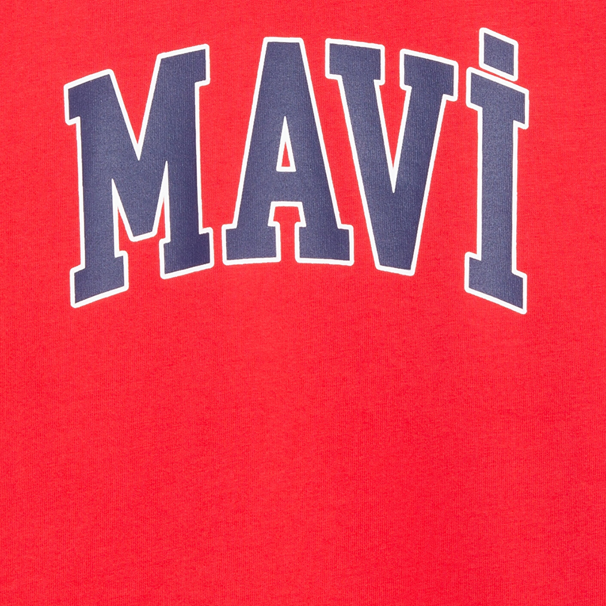 Mavi Mavi Logo Baskılı Kırmızı Tişört Loose Fit / Bol Rahat Kesim 6610418-70478