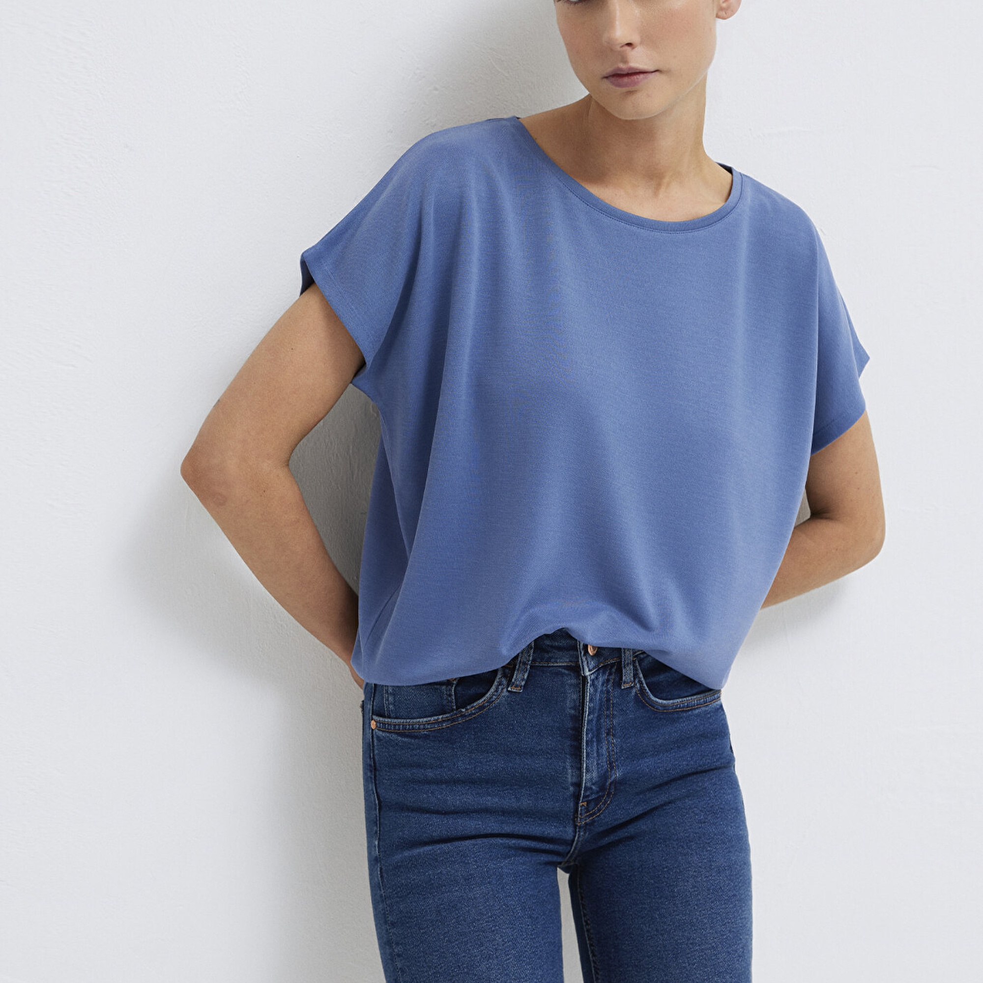 Mavi Mavi (TENCEL™) Tişört Loose Fit / Bol Rahat Kesim 167245-70738