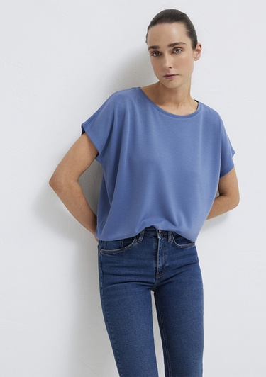  Mavi Mavi (TENCEL™) Tişört Loose Fit / Bol Rahat Kesim 167245-70738