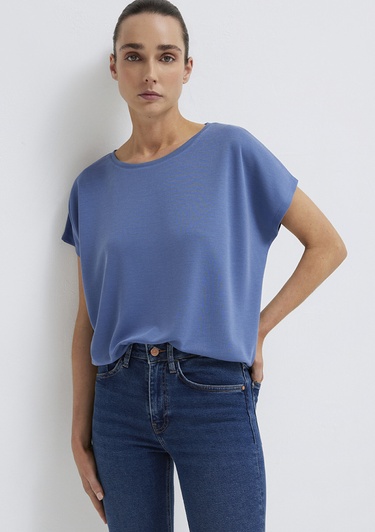  Mavi Mavi (TENCEL™) Tişört Loose Fit / Bol Rahat Kesim 167245-70738
