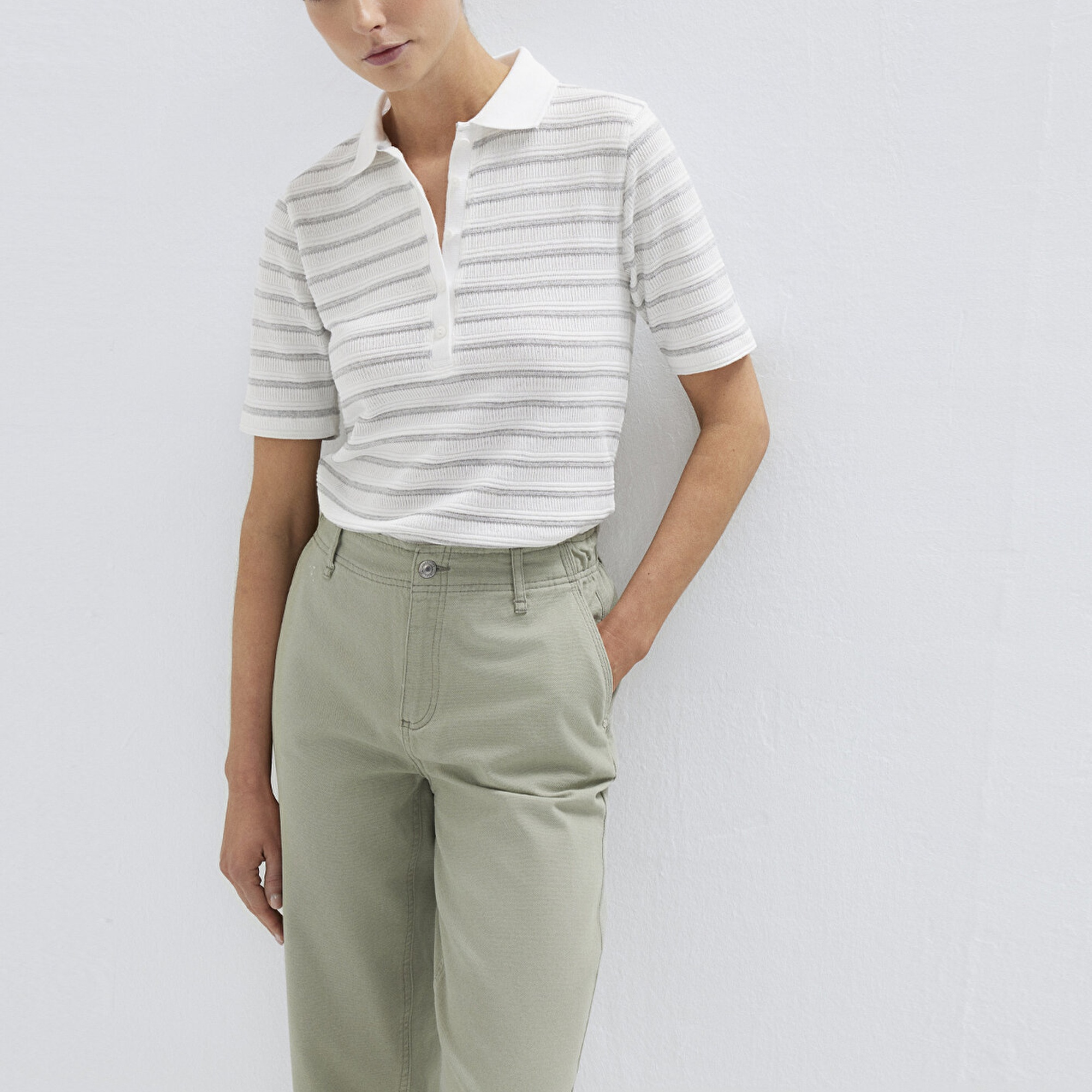 Mavi Gri Polo Tişört Slim Fit / Dar Kesim 1613787-88146