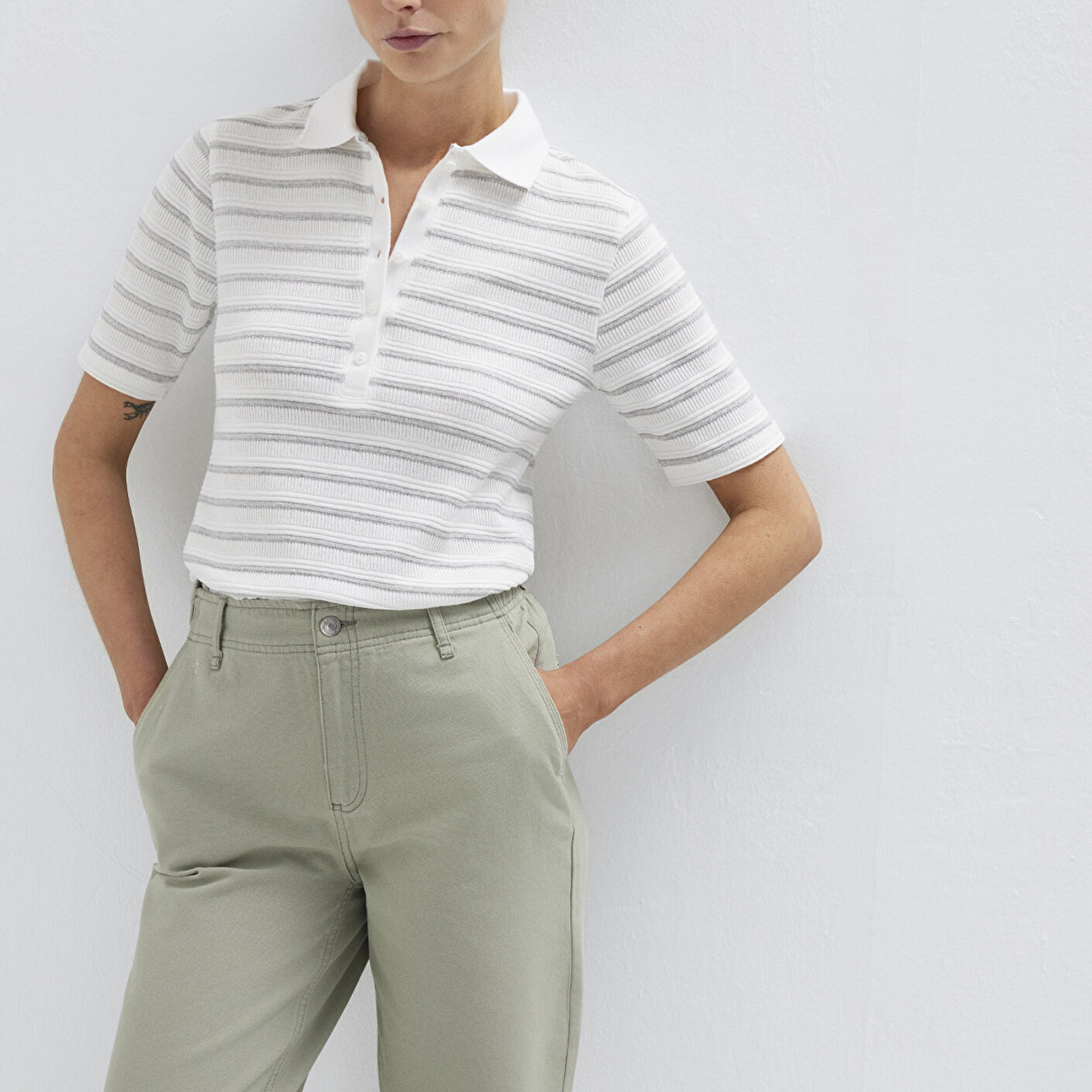 Mavi Gri Polo Tişört Slim Fit / Dar Kesim 1613787-88146