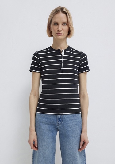  Mavi Lacivert Tişört Fitted / Vücuda Oturan Kesim 1613713-90696