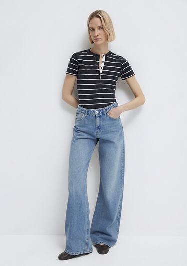  Mavi Lacivert Tişört Fitted / Vücuda Oturan Kesim 1613713-90696