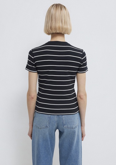  Mavi Lacivert Tişört Fitted / Vücuda Oturan Kesim 1613713-90696