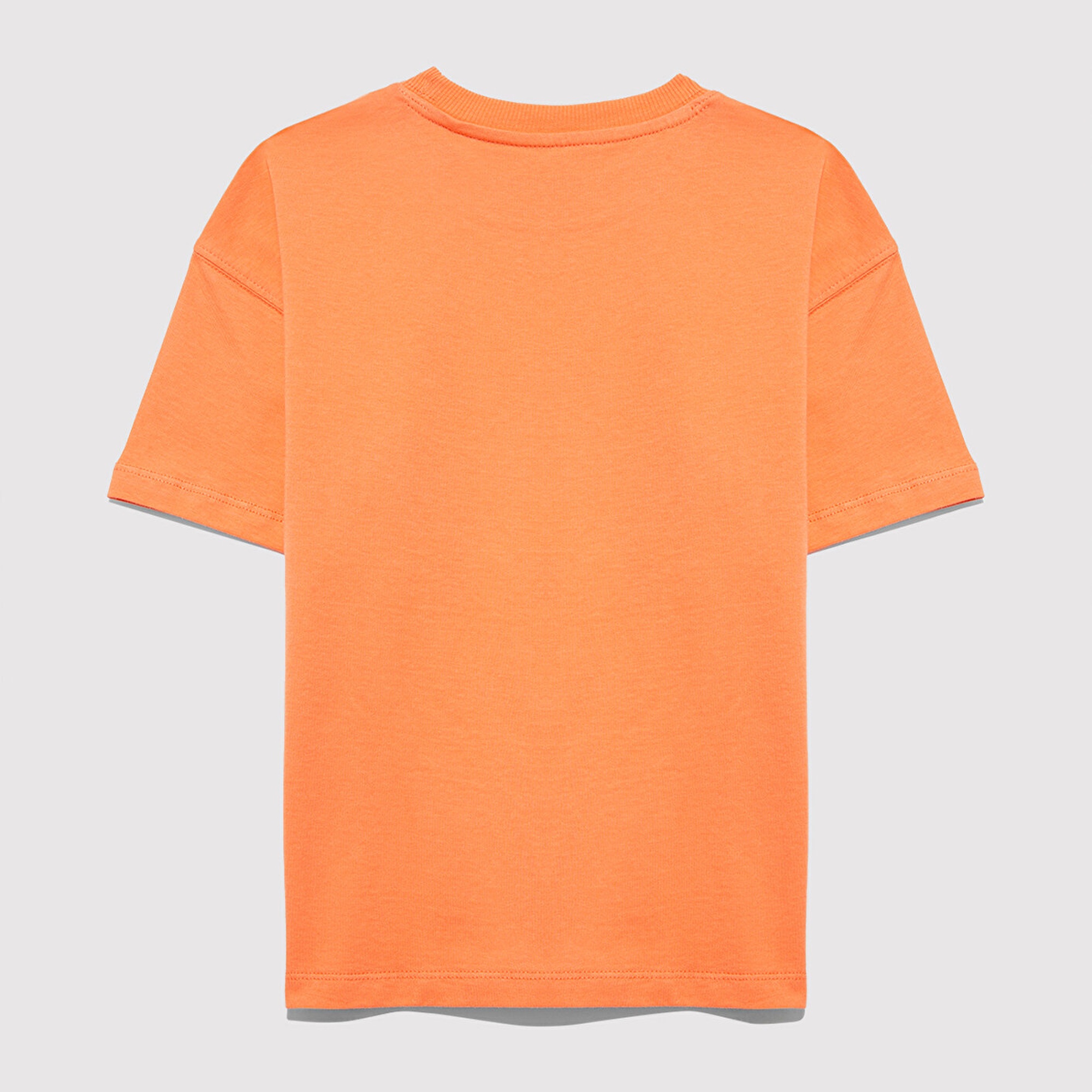 Mavi Baskılı Turuncu Tişört Oversize / Geniş Kesim 6610448-71268