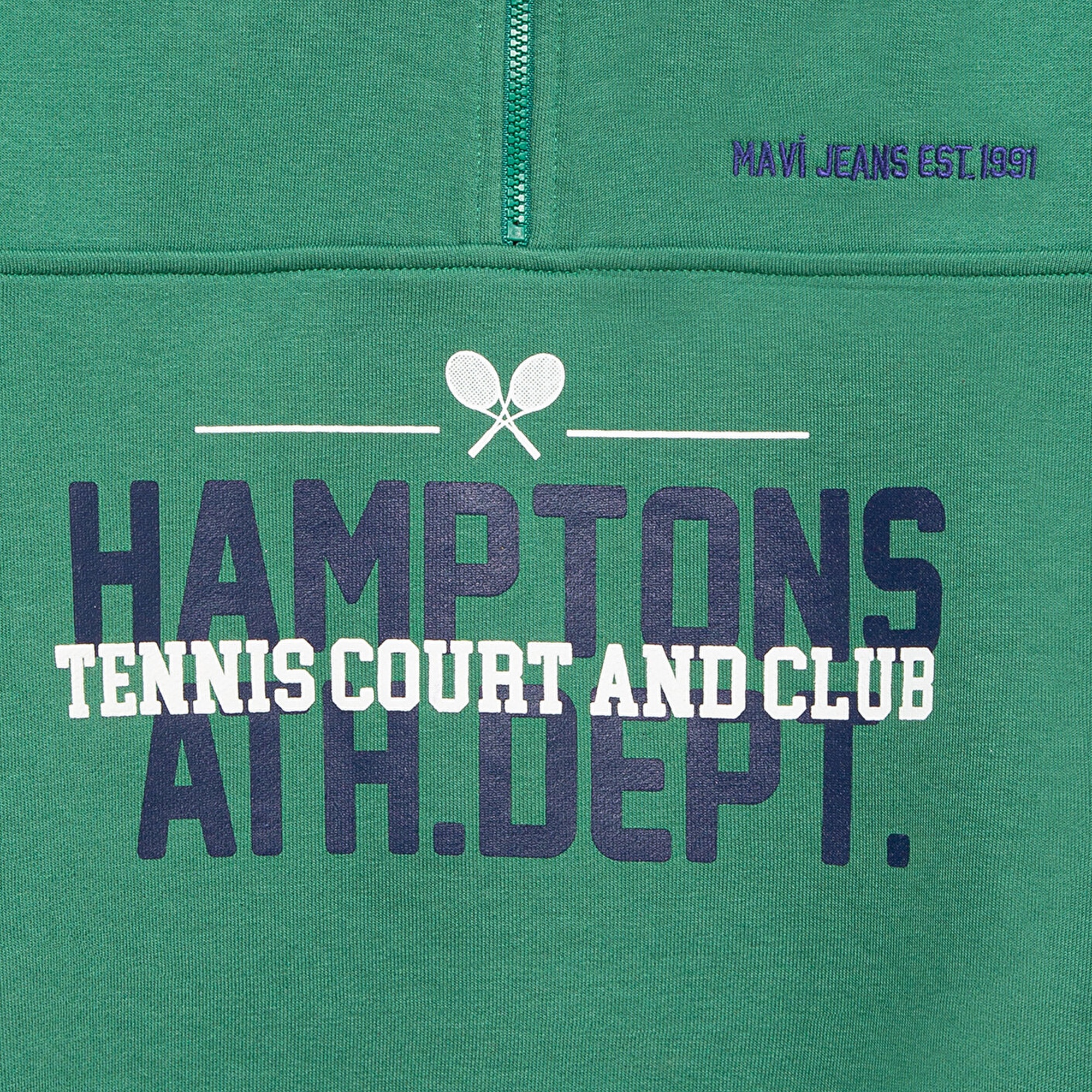 Mavi Baskılı Kapüşonlu Yeşil Sweatshirt 6S10169-71697