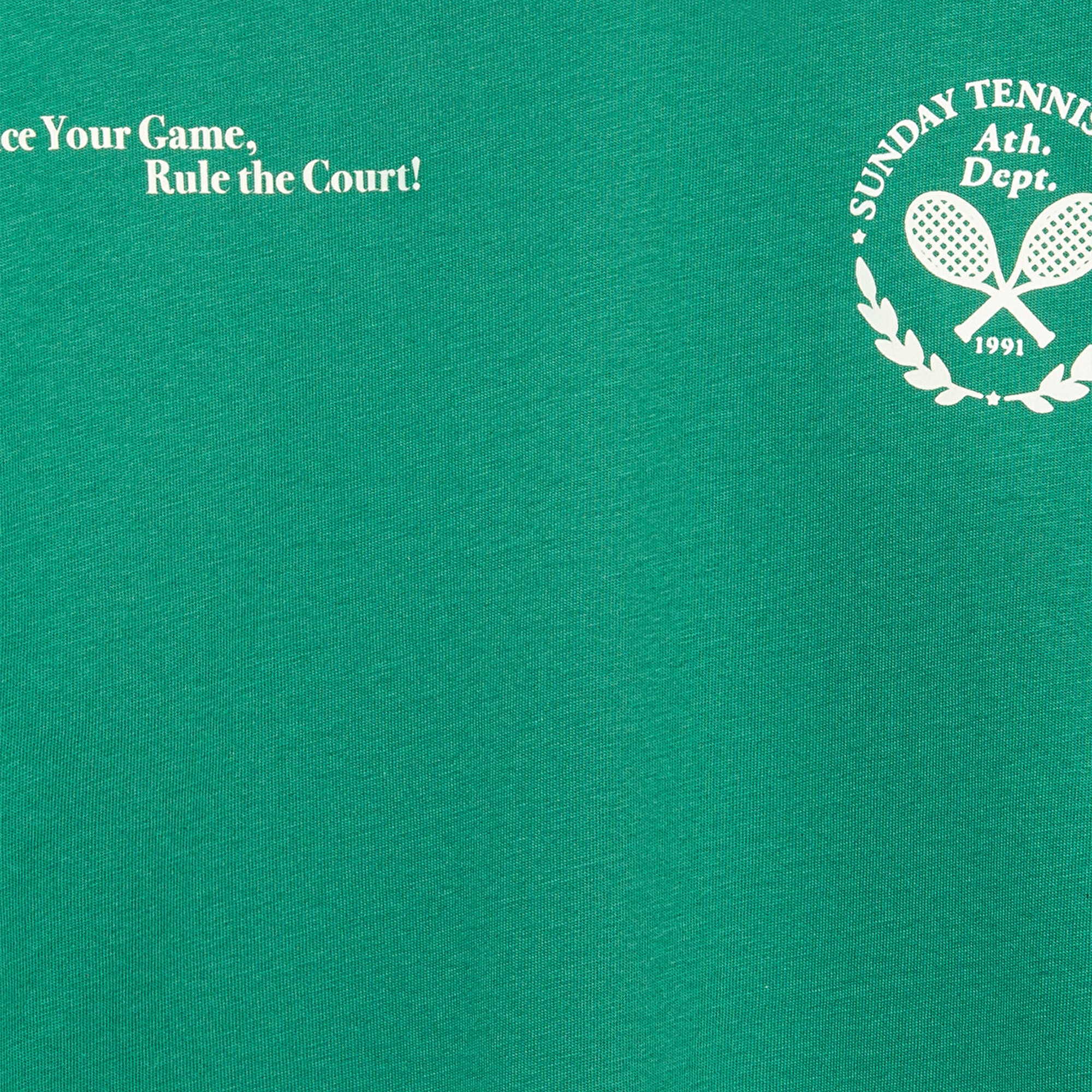 Mavi Baskılı Yeşil Tişört Oversize / Geniş Kesim 6610401-71697