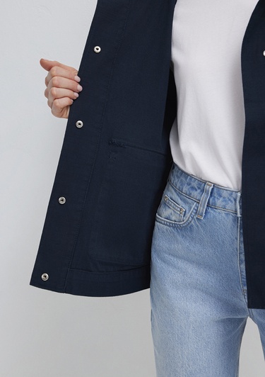  Mavi Lacivert Ceket Oversize / Geniş Kesim 1110625-82906