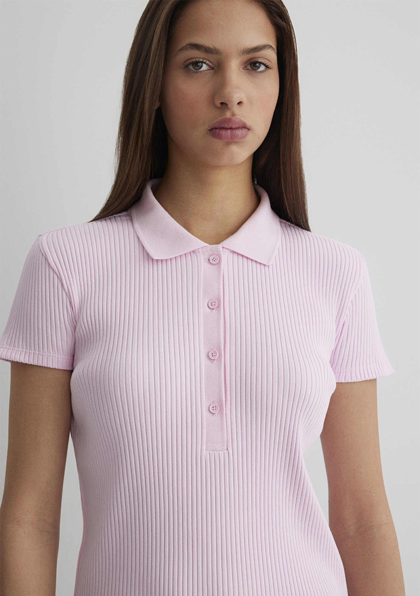 Mavi Pembe Polo Tişört Fitted / Vücuda Oturan Kesim 1613120-71008