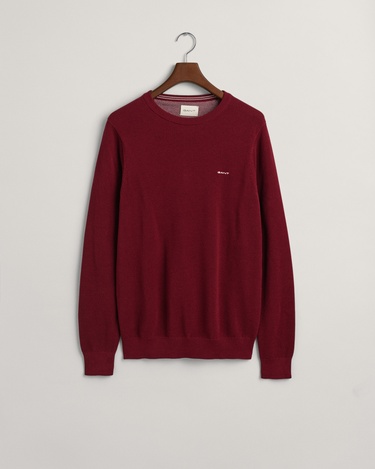  GANT Erkek Bordo Regular Fit Bisiklet Yaka Kazak