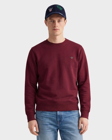  GANT Erkek Bordo Regular Fit Bisiklet Yaka Sweatshirt
