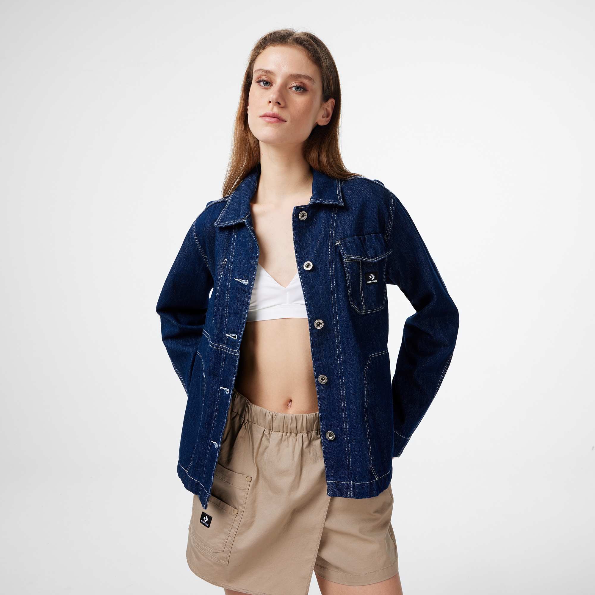 Converse  Chaqueta Denim Kadın Mavi Ceket