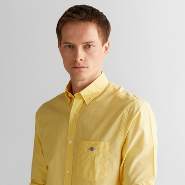  GANT Erkek Sarı Regular Fit Düğmeli Yaka Poplin Gömlek