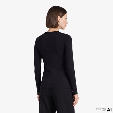  Fabby Kadın Siyah T-Shirt