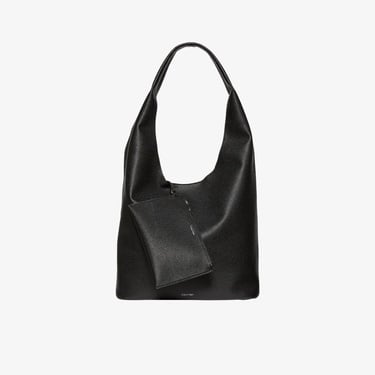  Calvin Klein Slouchy Pebble Medium Kadın Siyah Omuz Çantası