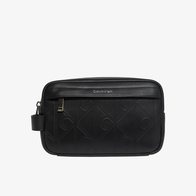  Calvin Klein Xl Emblem Dopp Kit Erkek Siyah El Çantası