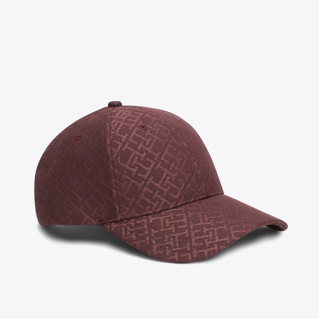  Tommy Hilfiger Monogram Kadın Bordo Şapka