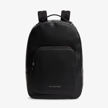  Tommy Hilfiger Business Leather Erkek Siyah Sırt Çantası