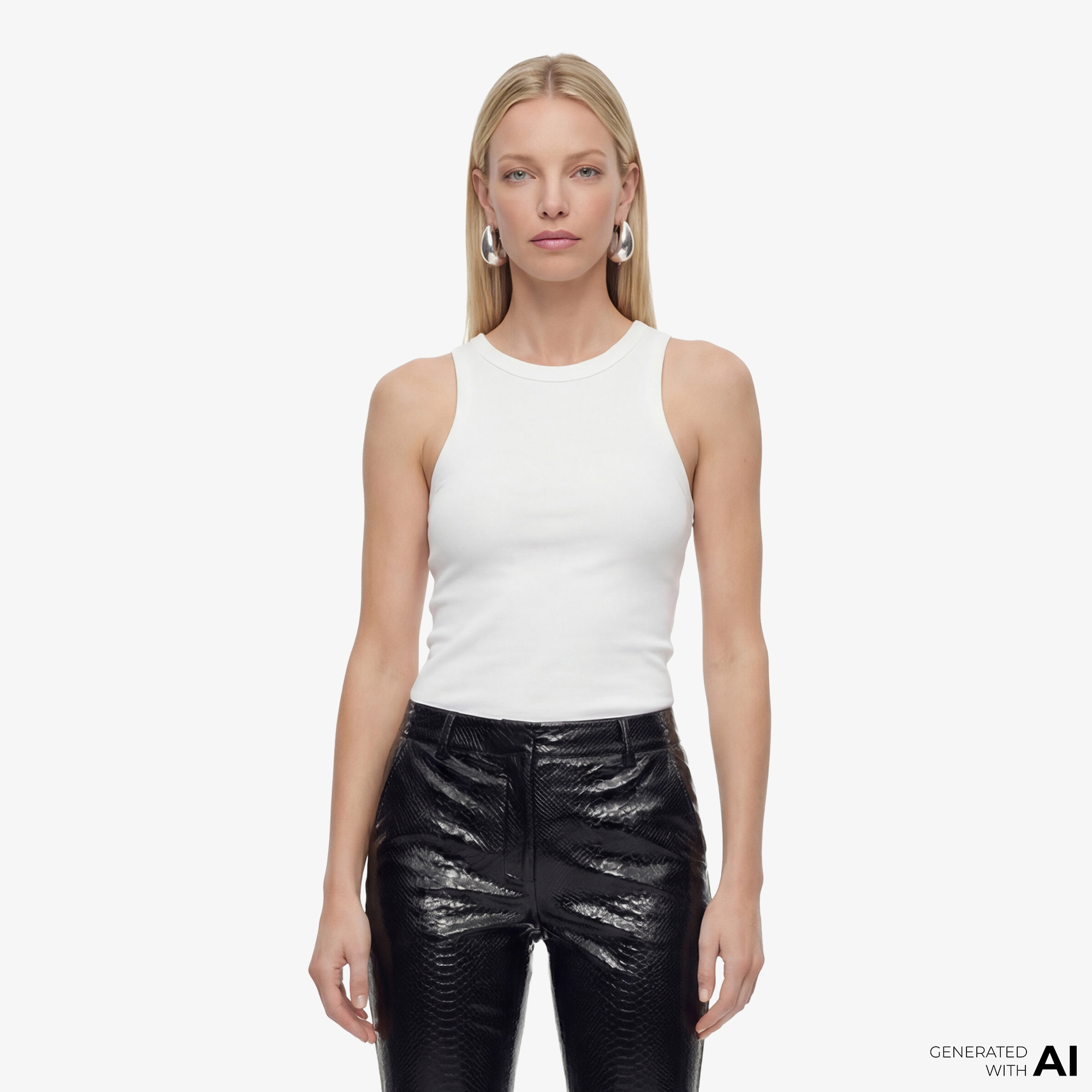  Fabby Beyaz Kadın Atlet