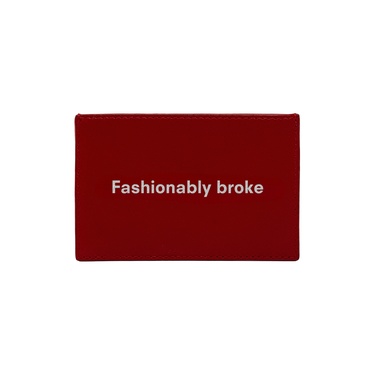  Fashionably Broke KeinxDesa Kırmızı Deri Kartlık