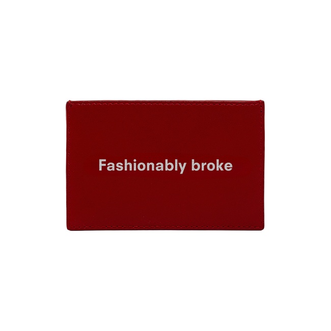  Fashionably Broke KeinxDesa Kırmızı Deri Kartlık