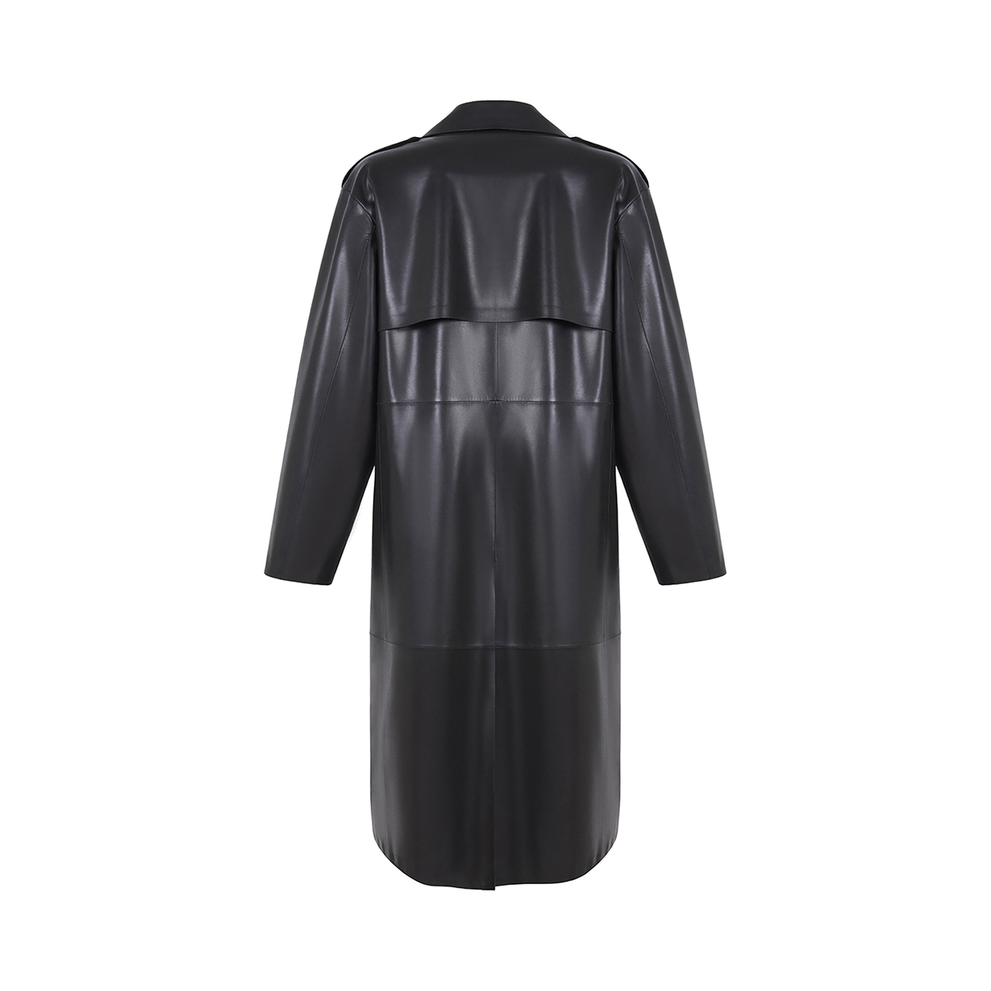 KeinxDesa Siyah Unisex Deri Trençkot