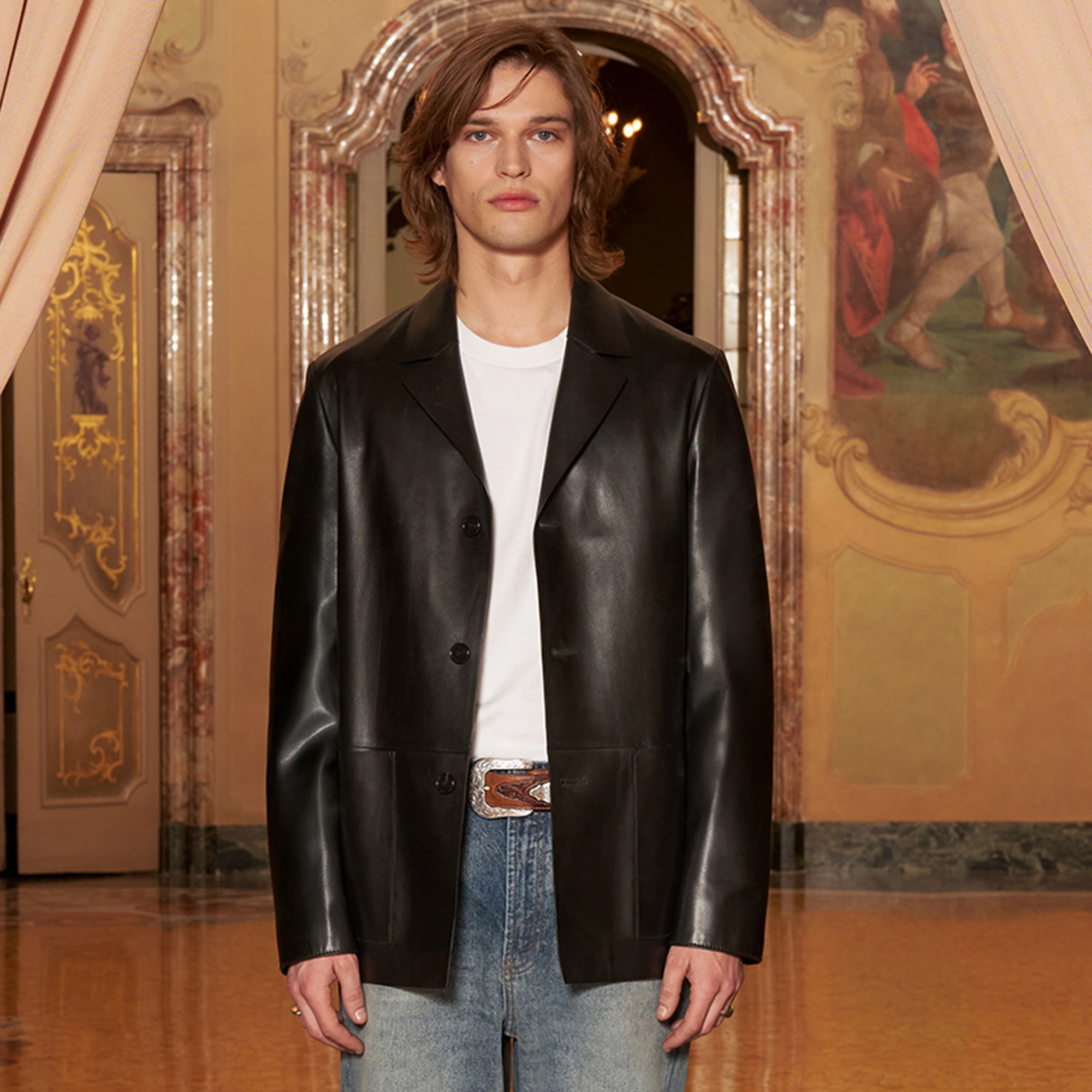 KeinxDesa Siyah Erkek Deri Ceket