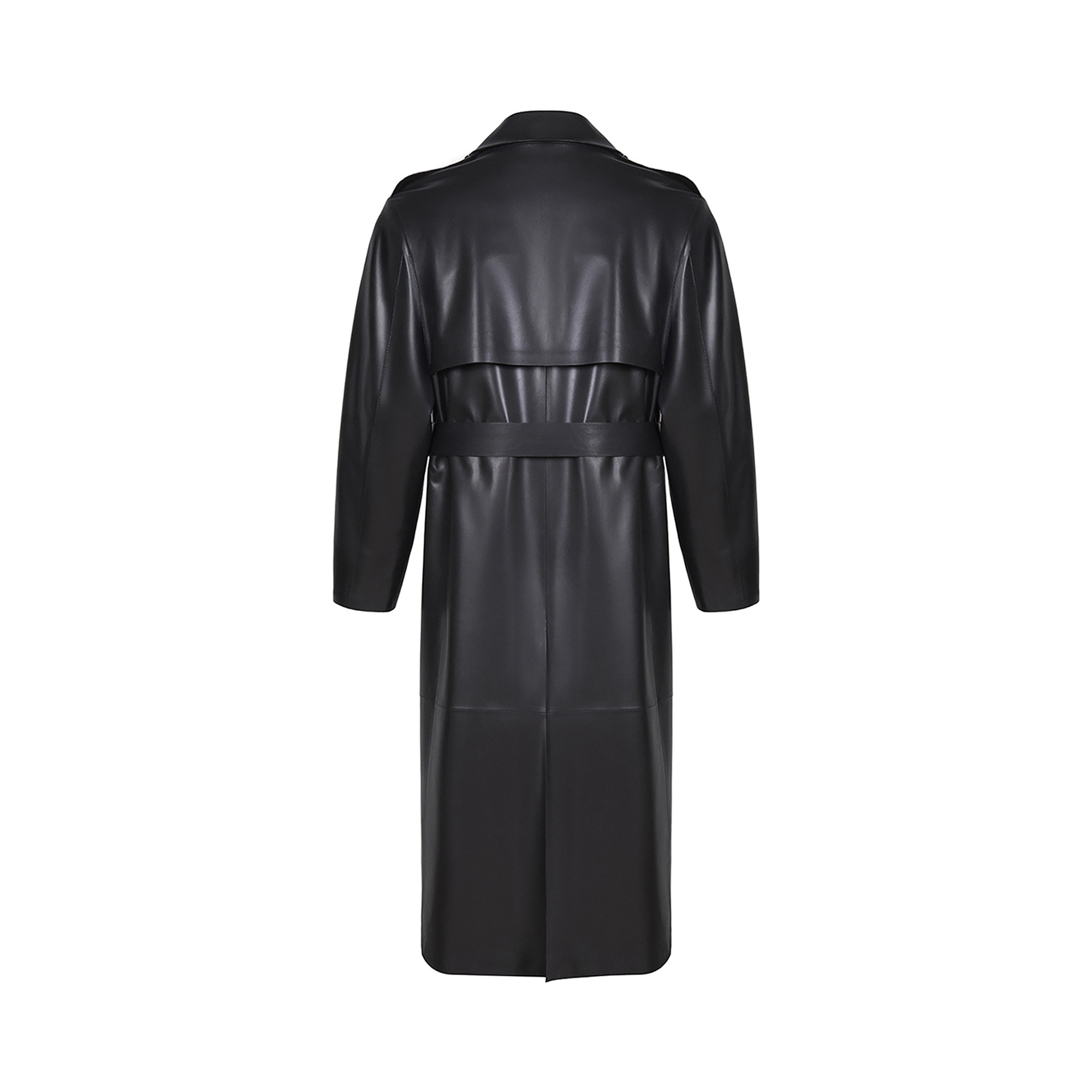 KeinxDesa Siyah Unisex Deri Trençkot