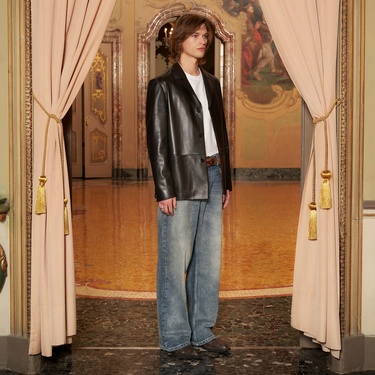  KeinxDesa Siyah Erkek Deri Ceket