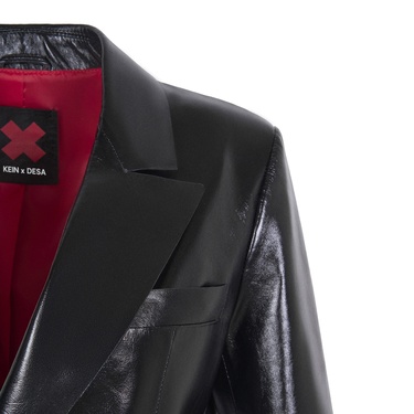  KeinxDesa Siyah Kadın Deri Blazer Ceket
