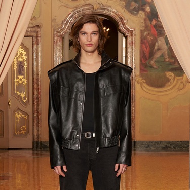  KeinxDesa Siyah Unisex Oversize Deri Ceket