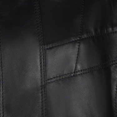  KeinxDesa Siyah Unisex Oversize Deri Ceket