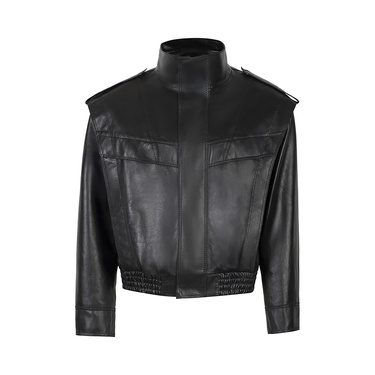  KeinxDesa Siyah Unisex Oversize Deri Ceket