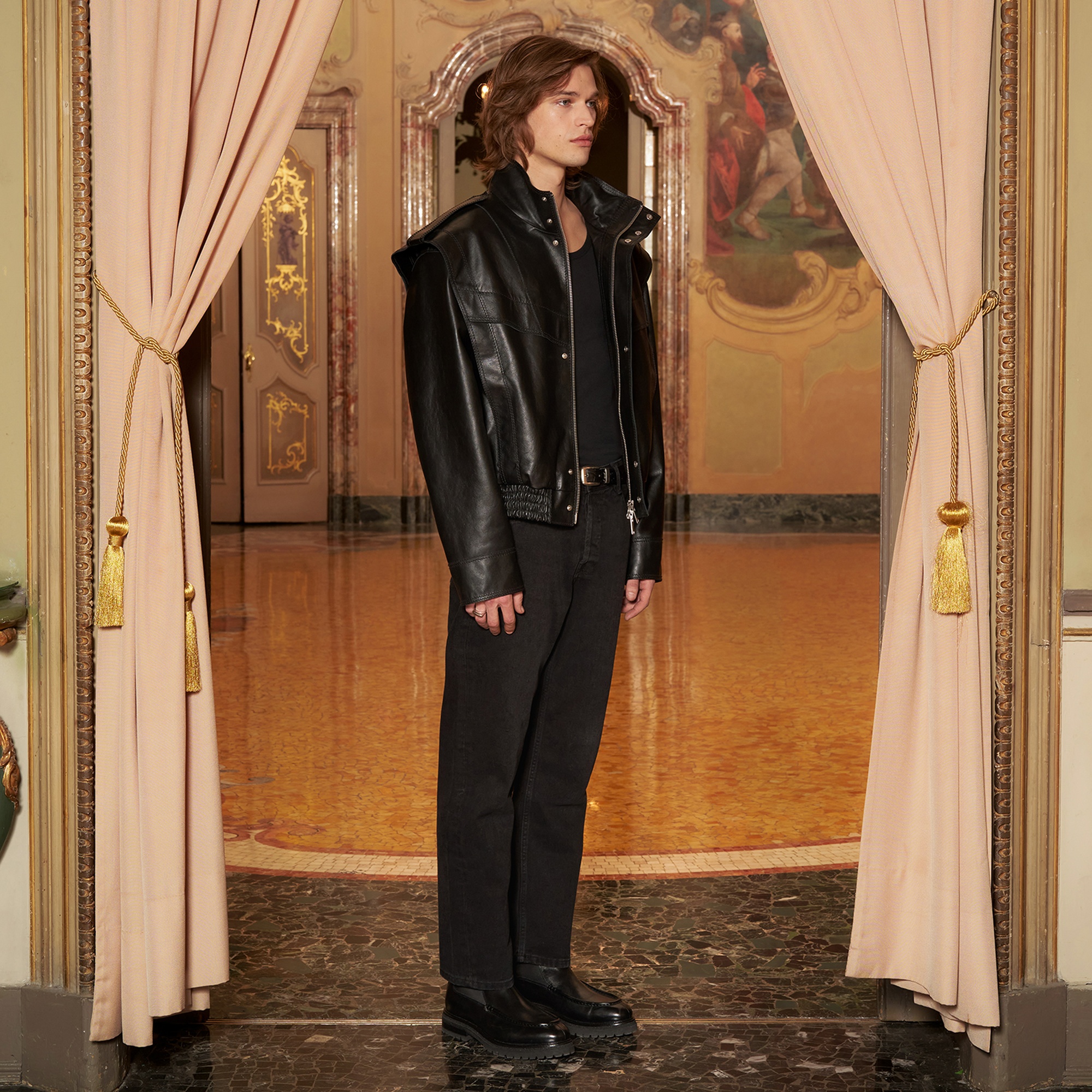 KeinxDesa Siyah Unisex Oversize Deri Ceket