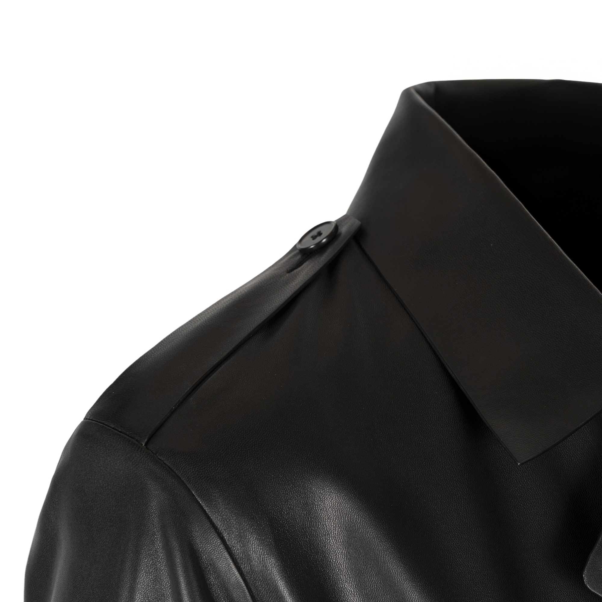 KeinxDesa Siyah Unisex Oversize Deri Gömlek