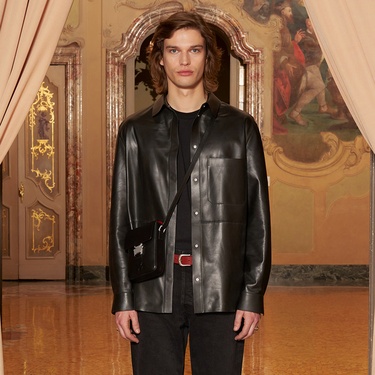  KeinxDesa Siyah Unisex Oversize Deri Gömlek